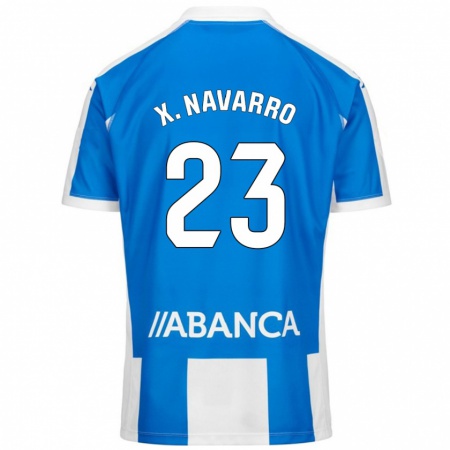 Kandiny Niño Camiseta Ximo Navarro #23 Azul Blanco 1ª Equipación 2024/25 La Camisa Chile