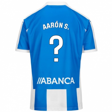 Kandiny Niño Camiseta Aarón Sánchez #0 Azul Blanco 1ª Equipación 2024/25 La Camisa Chile