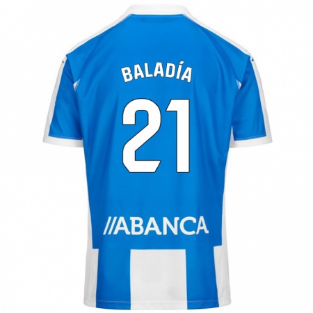 Kandiny Niño Camiseta Álvaro Baladía #21 Azul Blanco 1ª Equipación 2024/25 La Camisa Chile