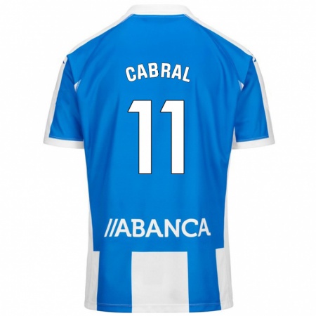 Kandiny Niño Camiseta Millene Cabral #11 Azul Blanco 1ª Equipación 2024/25 La Camisa Chile