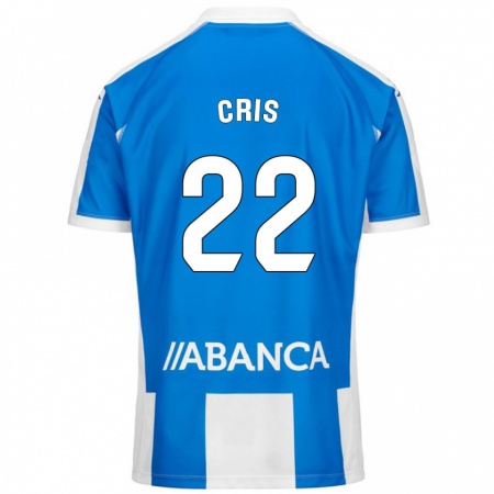 Kandiny Niño Camiseta Cris #22 Azul Blanco 1ª Equipación 2024/25 La Camisa Chile