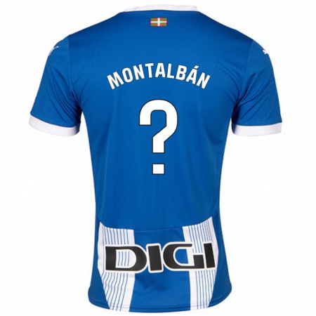 Kandiny Niño Camiseta Enrique Montalbán #0 Azul 1ª Equipación 2024/25 La Camisa Chile