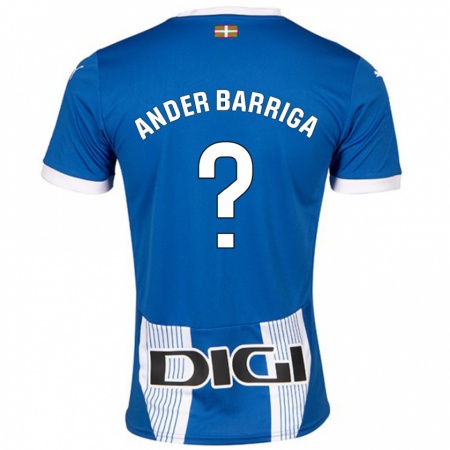 Kandiny Niño Camiseta Jon Ander Barriga #0 Azul 1ª Equipación 2024/25 La Camisa Chile