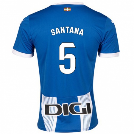 Kandiny Niño Camiseta Vanesa Santana #5 Azul 1ª Equipación 2024/25 La Camisa Chile