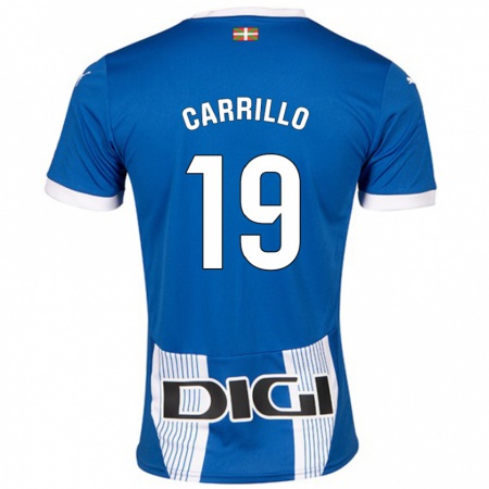 Kandiny Niño Camiseta Sara Carrillo #19 Azul 1ª Equipación 2024/25 La Camisa Chile