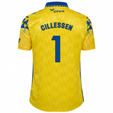 Kandiny Niño Camiseta Jasper Cillessen #1 Amarillo Azul 1ª Equipación 2024/25 La Camisa Chile