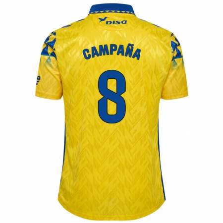 Kandiny Niño Camiseta José Campaña #8 Amarillo Azul 1ª Equipación 2024/25 La Camisa Chile