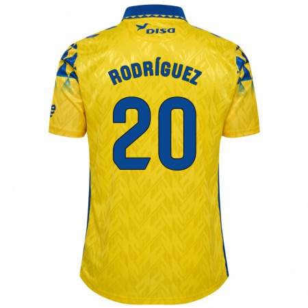 Kandiny Niño Camiseta Kirian Rodríguez #20 Amarillo Azul 1ª Equipación 2024/25 La Camisa Chile