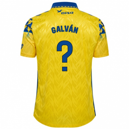 Kandiny Niño Camiseta Carlos Galván #0 Amarillo Azul 1ª Equipación 2024/25 La Camisa Chile