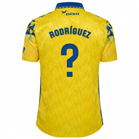 Kandiny Niño Camiseta David Rodríguez #0 Amarillo Azul 1ª Equipación 2024/25 La Camisa Chile