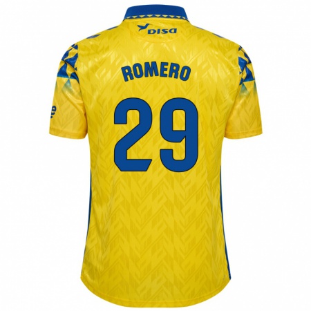 Kandiny Niño Camiseta Elías Romero #29 Amarillo Azul 1ª Equipación 2024/25 La Camisa Chile