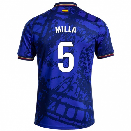 Kandiny Niño Camiseta Luis Milla #5 Azul Más Oscuro 1ª Equipación 2024/25 La Camisa Chile