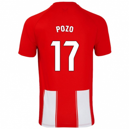 Kandiny Niño Camiseta Álex Pozo #17 Rojo Blanco 1ª Equipación 2024/25 La Camisa Chile