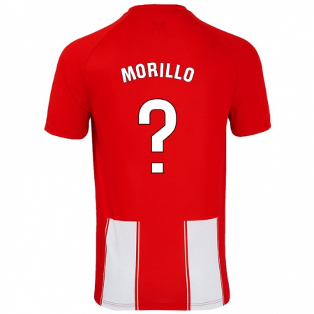 Kandiny Niño Camiseta Manu Morillo #0 Rojo Blanco 1ª Equipación 2024/25 La Camisa Chile