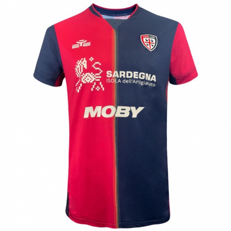 Kandiny Niño Camiseta Nadir Zortea #19 Rojo Azul Más Oscuro 1ª Equipación 2024/25 La Camisa Chile