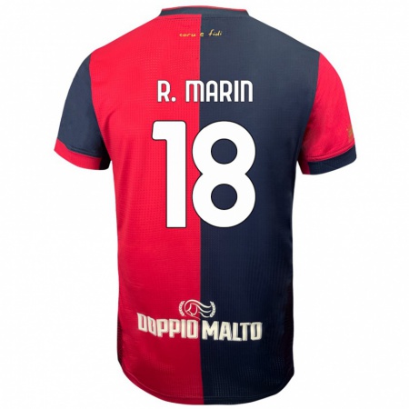 Kandiny Niño Camiseta Răzvan Marin #18 Rojo Azul Más Oscuro 1ª Equipación 2024/25 La Camisa Chile