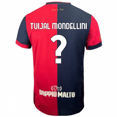 Kandiny Niño Camiseta Luca Tuijal Mondellini #0 Rojo Azul Más Oscuro 1ª Equipación 2024/25 La Camisa Chile