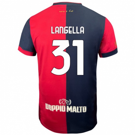 Kandiny Niño Camiseta Matteo Langella #31 Rojo Azul Más Oscuro 1ª Equipación 2024/25 La Camisa Chile