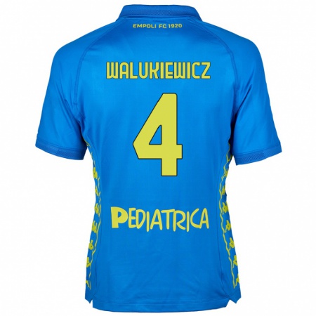 Kandiny Niño Camiseta Sebastian Walukiewicz #4 Azul 1ª Equipación 2024/25 La Camisa Chile