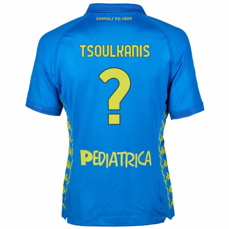 Kandiny Niño Camiseta Konstantinos Tsoulkanis #0 Azul 1ª Equipación 2024/25 La Camisa Chile