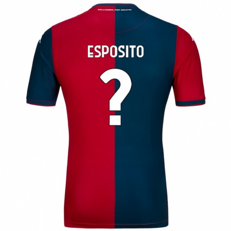 Kandiny Niño Camiseta Alessandro Esposito #0 Rojo Azul Oscuro 1ª Equipación 2024/25 La Camisa Chile