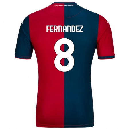 Kandiny Niño Camiseta Maria Fernandez #8 Rojo Azul Oscuro 1ª Equipación 2024/25 La Camisa Chile