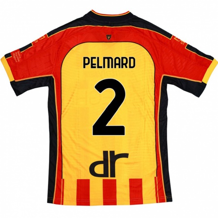 Kandiny Niño Camiseta Andy Pelmard #2 Amarillo Rojo 1ª Equipación 2024/25 La Camisa Chile