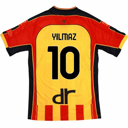 Kandiny Niño Camiseta Enes Yilmaz #10 Amarillo Rojo 1ª Equipación 2024/25 La Camisa Chile