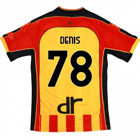 Kandiny Niño Camiseta Max Denis #78 Amarillo Rojo 1ª Equipación 2024/25 La Camisa Chile