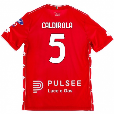 Kandiny Niño Camiseta Luca Caldirola #5 Rojo Blanco 1ª Equipación 2024/25 La Camisa Chile