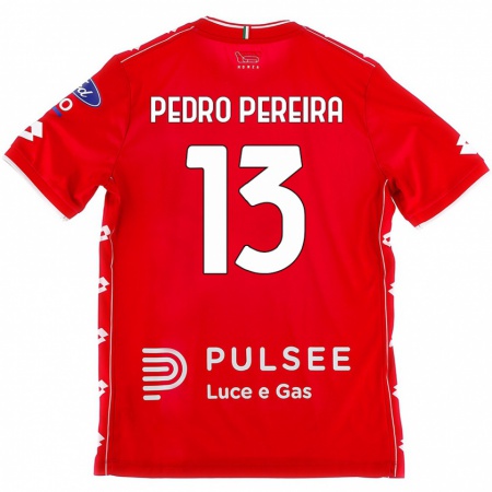 Kandiny Niño Camiseta Pedro Pereira #13 Rojo Blanco 1ª Equipación 2024/25 La Camisa Chile