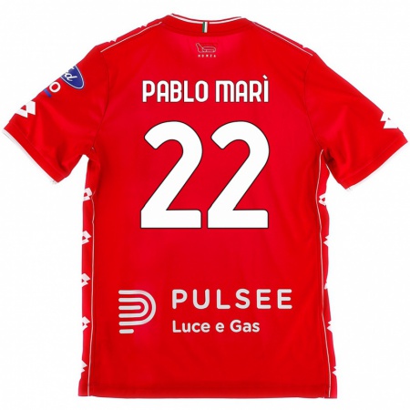 Kandiny Niño Camiseta Pablo Marí #22 Rojo Blanco 1ª Equipación 2024/25 La Camisa Chile