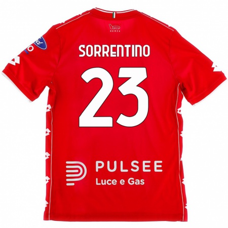 Kandiny Niño Camiseta Alessandro Sorrentino #23 Rojo Blanco 1ª Equipación 2024/25 La Camisa Chile