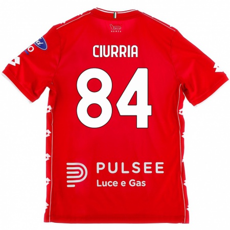 Kandiny Niño Camiseta Patrick Ciurria #84 Rojo Blanco 1ª Equipación 2024/25 La Camisa Chile