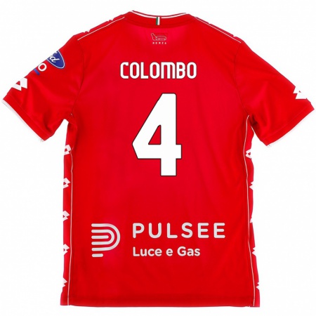 Kandiny Niño Camiseta Leonardo Colombo #4 Rojo Blanco 1ª Equipación 2024/25 La Camisa Chile