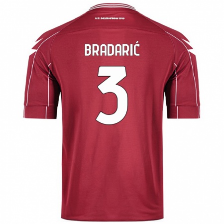 Kandiny Niño Camiseta Domagoj Bradarić #3 Borgoña 1ª Equipación 2024/25 La Camisa Chile