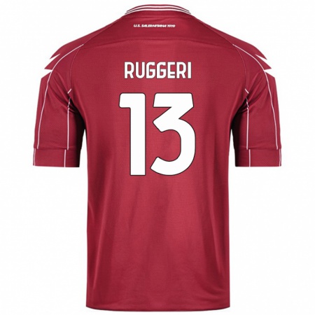 Kandiny Niño Camiseta Fabio Ruggeri #13 Borgoña 1ª Equipación 2024/25 La Camisa Chile