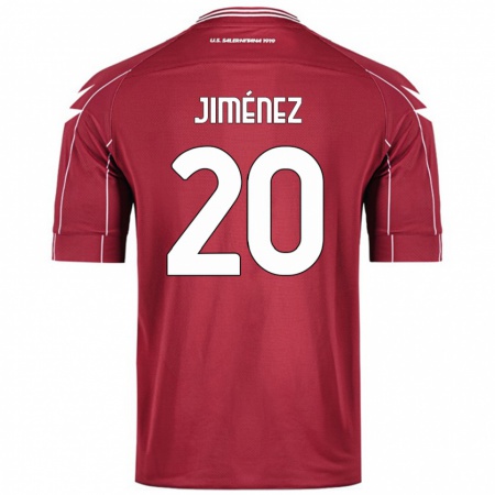 Kandiny Niño Camiseta Kaleb Jiménez #20 Borgoña 1ª Equipación 2024/25 La Camisa Chile