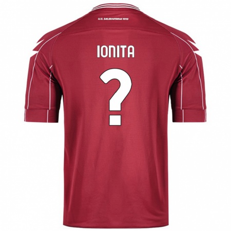 Kandiny Niño Camiseta Ștefan Ioniță #0 Borgoña 1ª Equipación 2024/25 La Camisa Chile