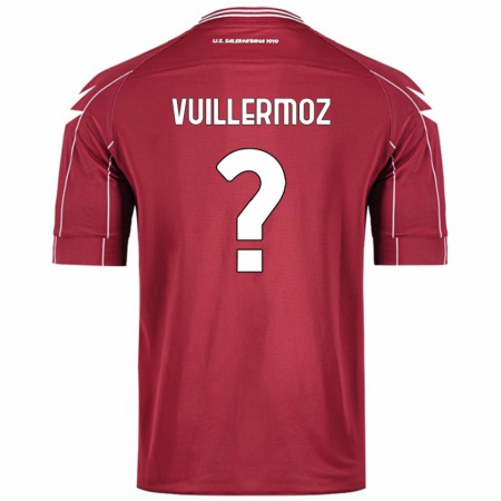 Kandiny Niño Camiseta Joshua Vuillermoz #0 Borgoña 1ª Equipación 2024/25 La Camisa Chile