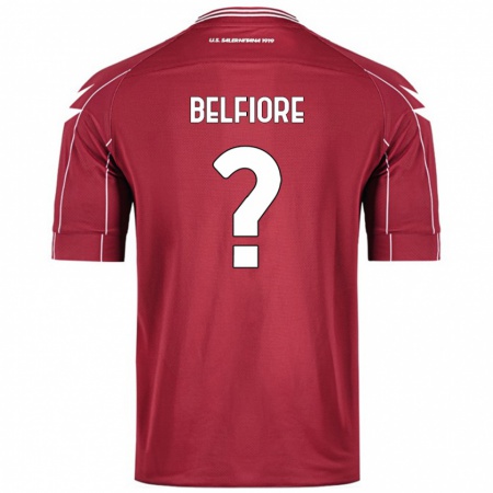 Kandiny Niño Camiseta Edoardo Belfiore #0 Borgoña 1ª Equipación 2024/25 La Camisa Chile