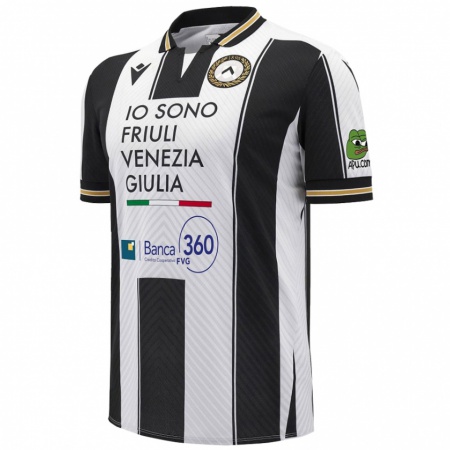 Kandiny Niño Camiseta Davide Ghirardelli #0 Blanco Negro 1ª Equipación 2024/25 La Camisa Chile