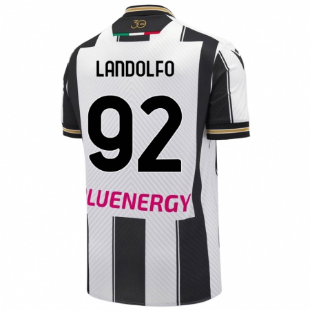 Kandiny Niño Camiseta Tommaso Landolfo #92 Blanco Negro 1ª Equipación 2024/25 La Camisa Chile