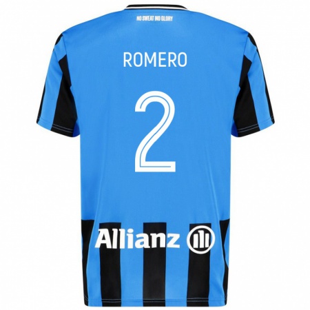 Kandiny Niño Camiseta Zaid Romero #2 Azul Cielo Negro 1ª Equipación 2024/25 La Camisa Chile