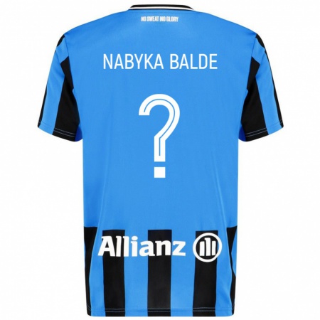 Kandiny Niño Camiseta Mamadou Nabyka Balde #0 Azul Cielo Negro 1ª Equipación 2024/25 La Camisa Chile