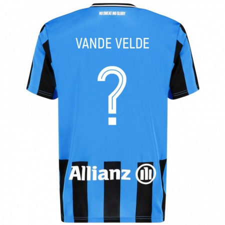 Kandiny Niño Camiseta Chloé Vande Velde #0 Azul Cielo Negro 1ª Equipación 2024/25 La Camisa Chile