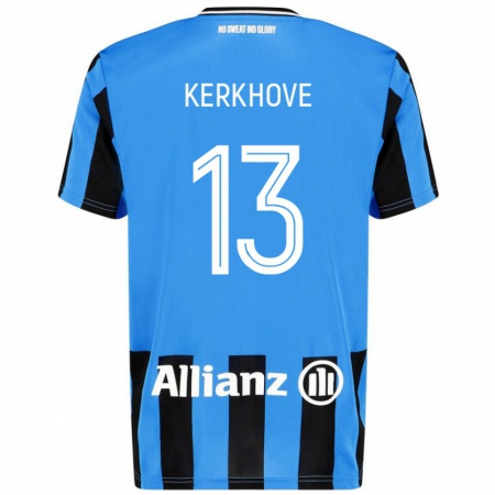 Kandiny Niño Camiseta Angel Kerkhove #13 Azul Cielo Negro 1ª Equipación 2024/25 La Camisa Chile