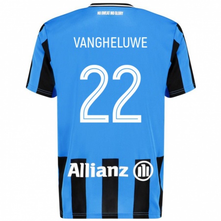 Kandiny Niño Camiseta Jody Vangheluwe #22 Azul Cielo Negro 1ª Equipación 2024/25 La Camisa Chile