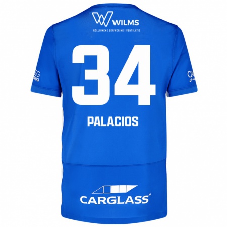 Kandiny Niño Camiseta Adrián Palacios #34 Azul 1ª Equipación 2024/25 La Camisa Chile