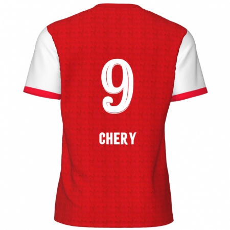 Kandiny Niño Camiseta Tjaronn Chery #9 Rojo Blanco 1ª Equipación 2024/25 La Camisa Chile